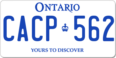 ON license plate CACP562