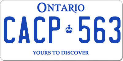 ON license plate CACP563