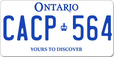 ON license plate CACP564