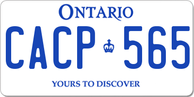 ON license plate CACP565