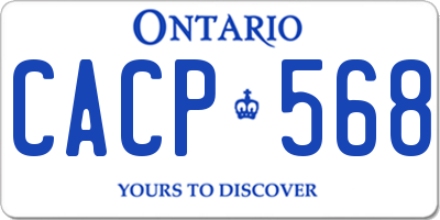 ON license plate CACP568