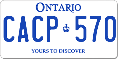 ON license plate CACP570