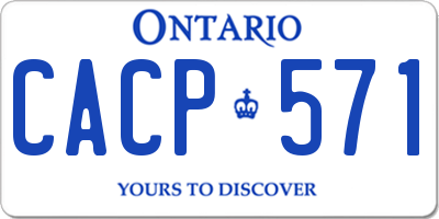 ON license plate CACP571