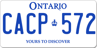 ON license plate CACP572