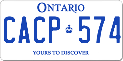 ON license plate CACP574