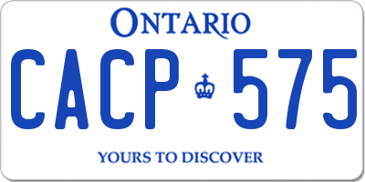 ON license plate CACP575