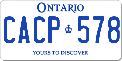 ON license plate CACP578