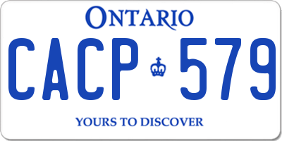 ON license plate CACP579