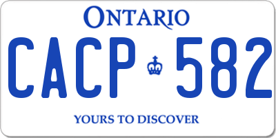 ON license plate CACP582