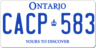 ON license plate CACP583