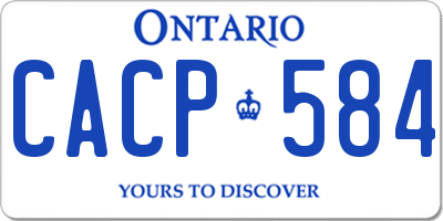 ON license plate CACP584