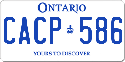 ON license plate CACP586