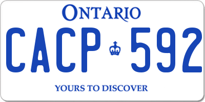 ON license plate CACP592