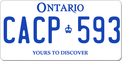 ON license plate CACP593