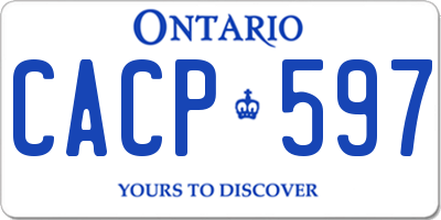 ON license plate CACP597