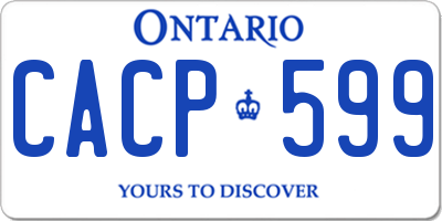 ON license plate CACP599