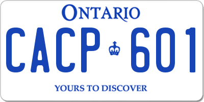 ON license plate CACP601