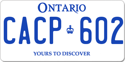 ON license plate CACP602