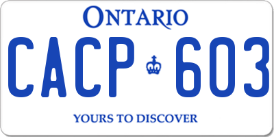 ON license plate CACP603