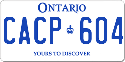 ON license plate CACP604