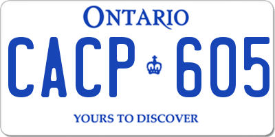 ON license plate CACP605