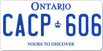 ON license plate CACP606