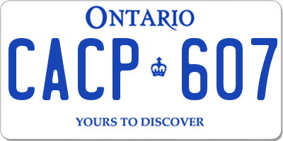 ON license plate CACP607