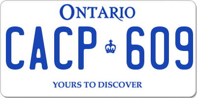 ON license plate CACP609