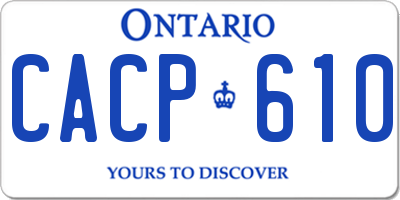 ON license plate CACP610