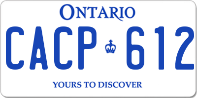 ON license plate CACP612