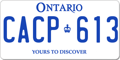 ON license plate CACP613