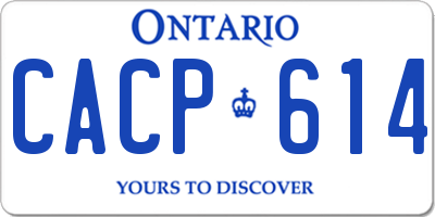 ON license plate CACP614