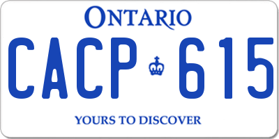 ON license plate CACP615