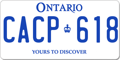 ON license plate CACP618