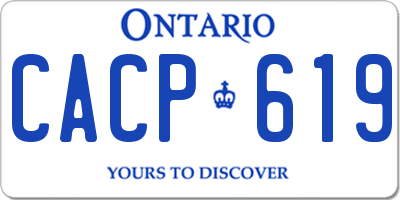 ON license plate CACP619