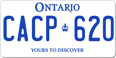 ON license plate CACP620