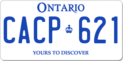 ON license plate CACP621