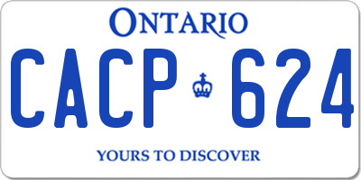 ON license plate CACP624