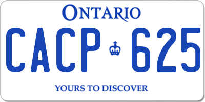 ON license plate CACP625