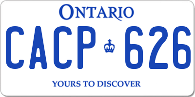 ON license plate CACP626