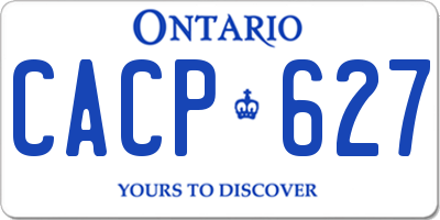 ON license plate CACP627