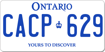 ON license plate CACP629