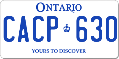 ON license plate CACP630