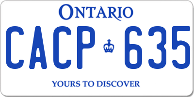 ON license plate CACP635