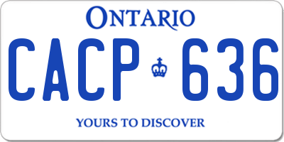 ON license plate CACP636