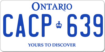 ON license plate CACP639