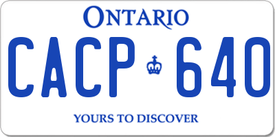 ON license plate CACP640