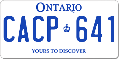 ON license plate CACP641