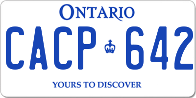 ON license plate CACP642