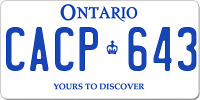 ON license plate CACP643